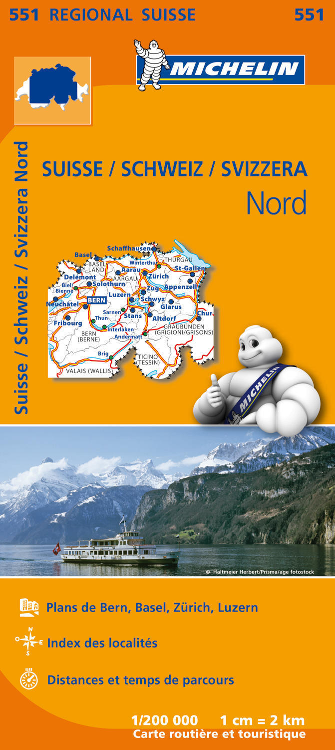 CARTE REGIONALE EUROPE - CARTE REGIONALE SUISSE / SCHWEIZ / SVIZZERA NORD - XXX - MICHELIN