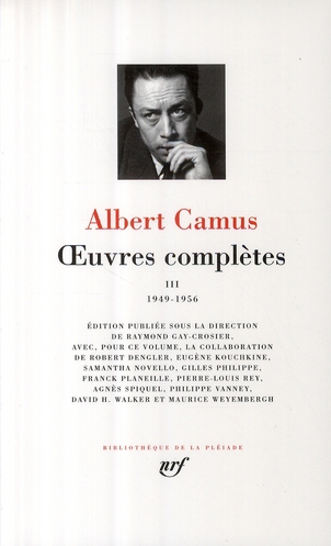 OEUVRES COMPLETES - VOL03 - 1949-1956 - CAMUS ALBERT - GALLIMARD