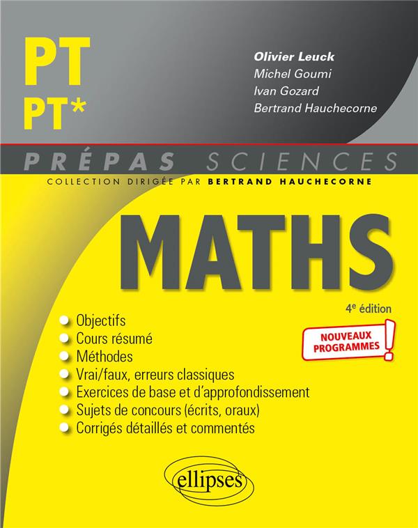 MATHEMATIQUES PT/PT* - PROGRAMME 2022 - LEUCK/GOUMI/GOZARD - ELLIPSES MARKET