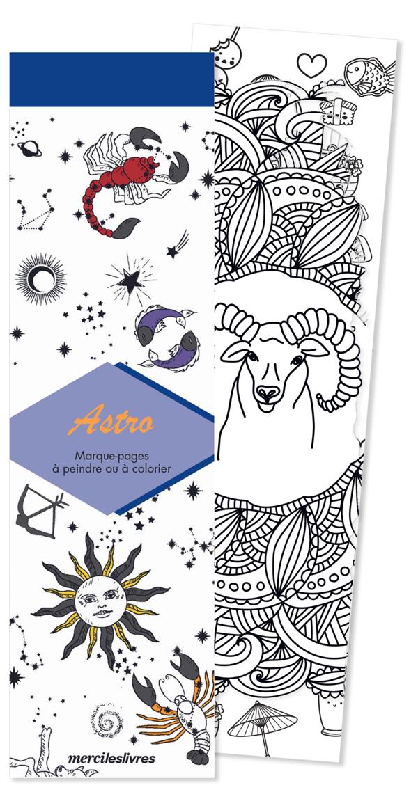 MARQUE-PAGES ASTRO : 50 MARQUE-PAGES A PEINDRE OU A COLORIER - COLLECTIF - NC