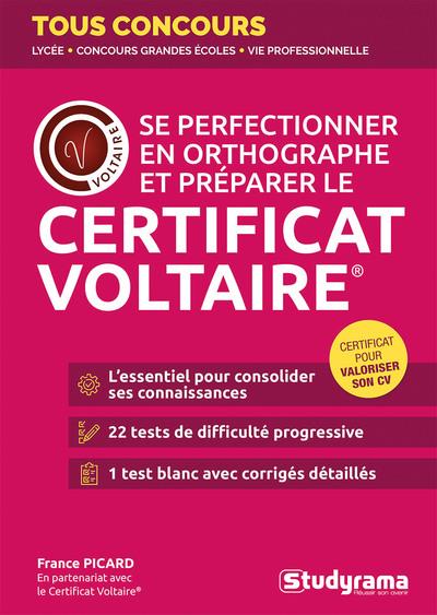TOUS CONCOURS - SE PERFECTIONNER EN ORTHOGRAPHE ET PREPARER LE CERTIFICAT VOLTAIRE  - EN PARTENARIAT - PICARD FRANCE - STUDYRAMA