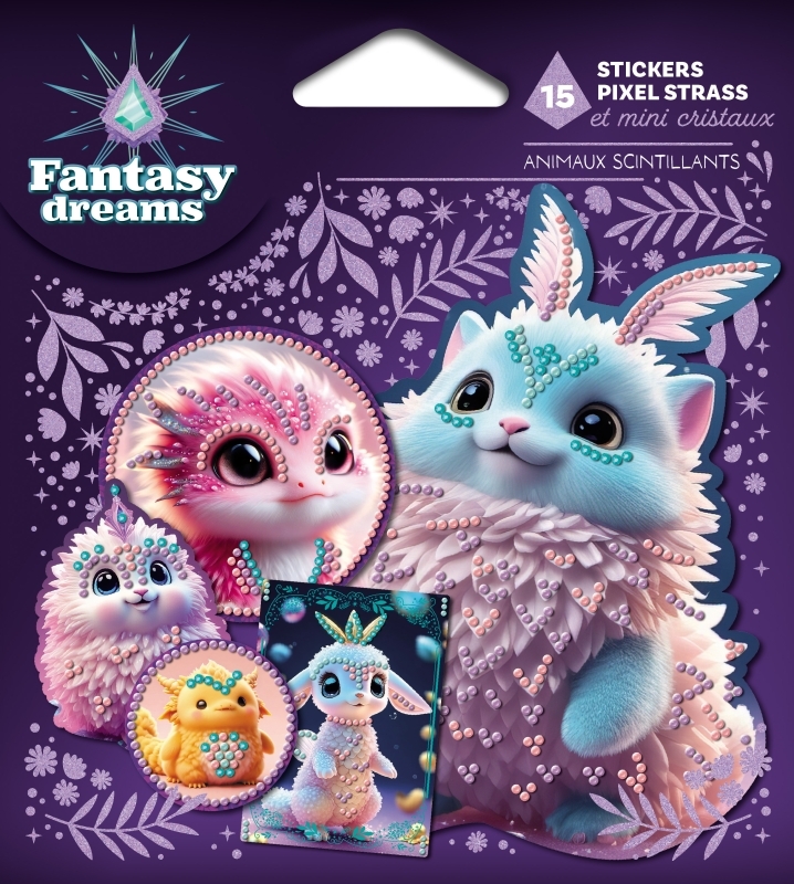 Stickers en pixel strass et mini cristaux - Animaux scintillants -  - FLEURUS