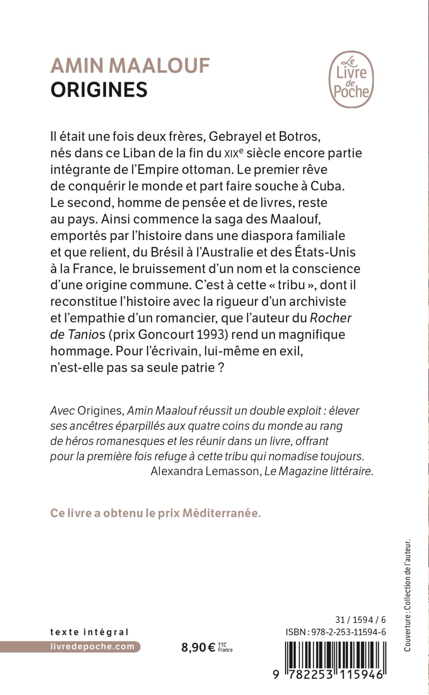 Origines - Amin Maalouf - LGF
