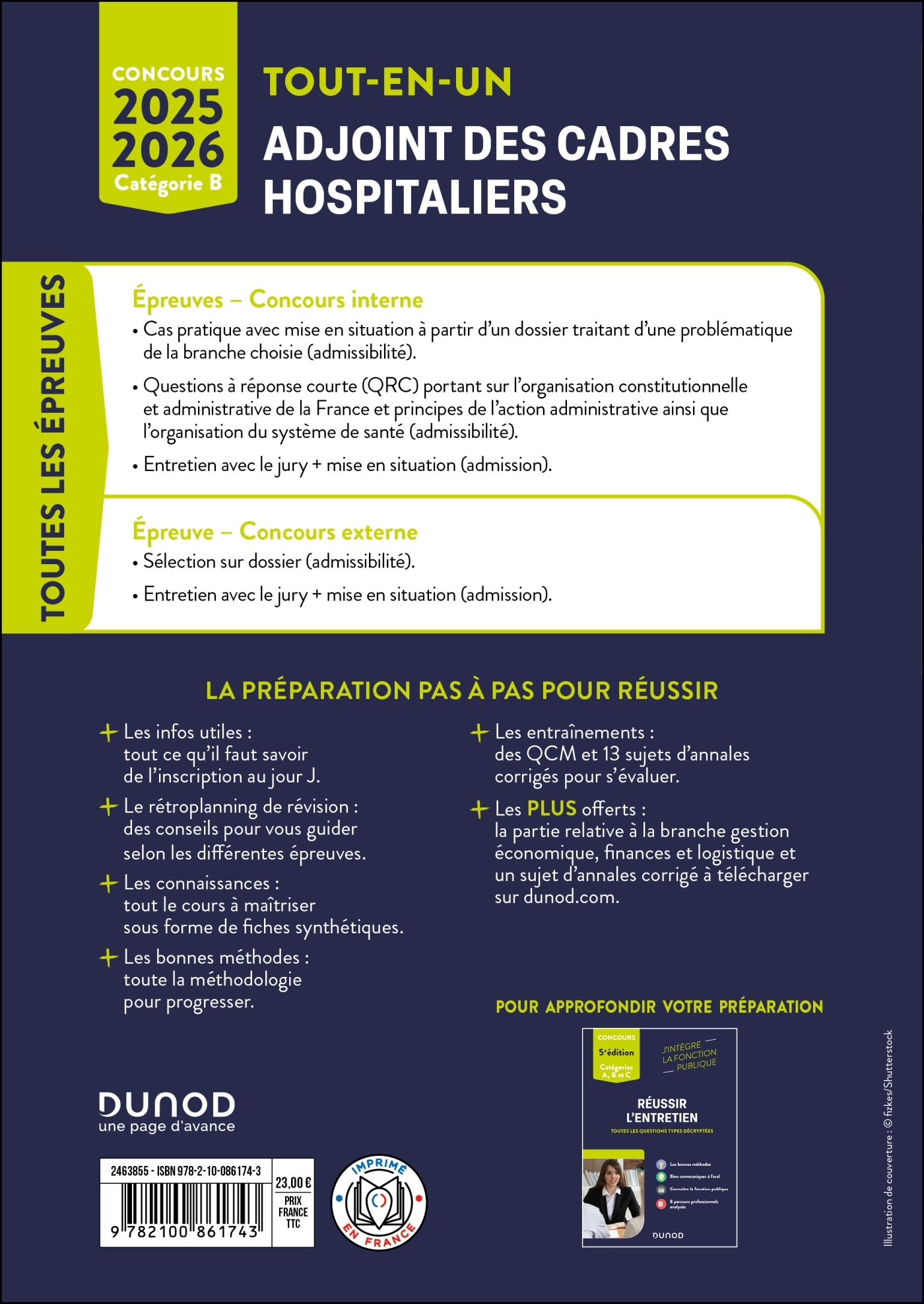 Concours Adjoint des cadres hospitaliers 2025-2026 - Clothilde Poppe - DUNOD