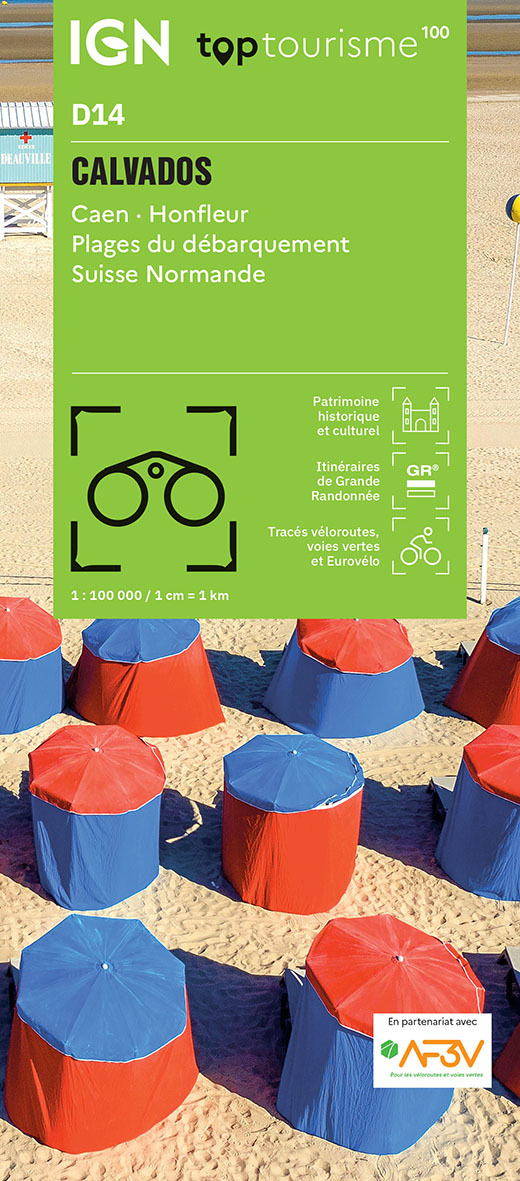 TOP100D14 - CALVADOS Caen · Honfleur Plages du débarquement Suisse Normande -  - IGN