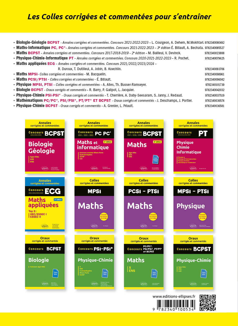 Maths appliquées. ECG1. Colles corrigées et commentées - Olivier Arrigoni - ELLIPSES
