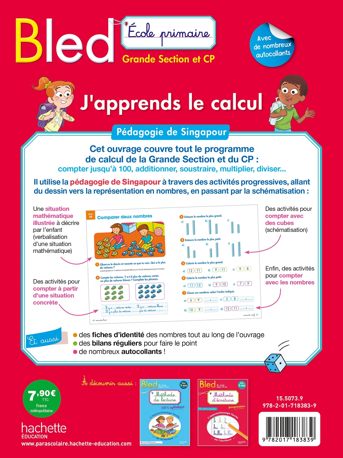 Bled Ecole primaire J'apprends le calcul  Grande Section et CP (Pédagogie de Singapour) - christelle Prince, Laure Brémont, Laure Voirin-Bremont, christelle Prince, Laure Voirin-Bremont - HACHETTE EDUC