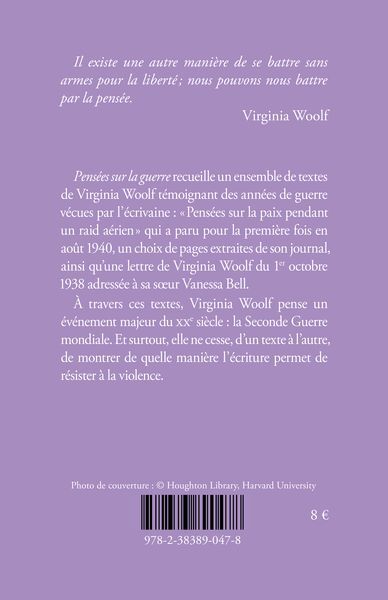 Pensées sur la guerre - Virginia Woolf, Justine Rabat, Virginia Woolf, Justine Rabat - DE LA VARIATION