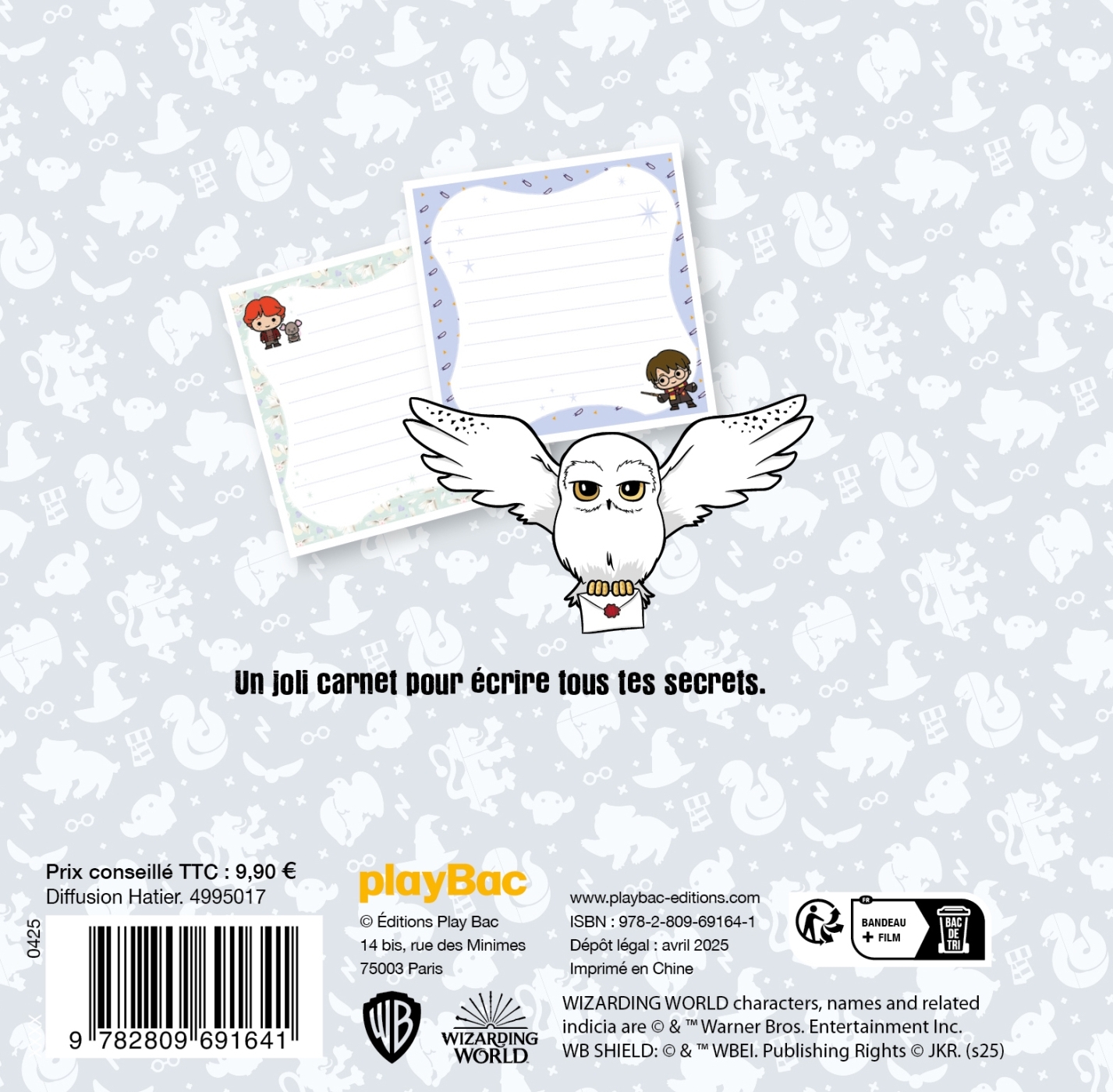Harry Potter - Mon petit journal secret Hedwige -  PLAYBAC EDITIONS - PLAY BAC
