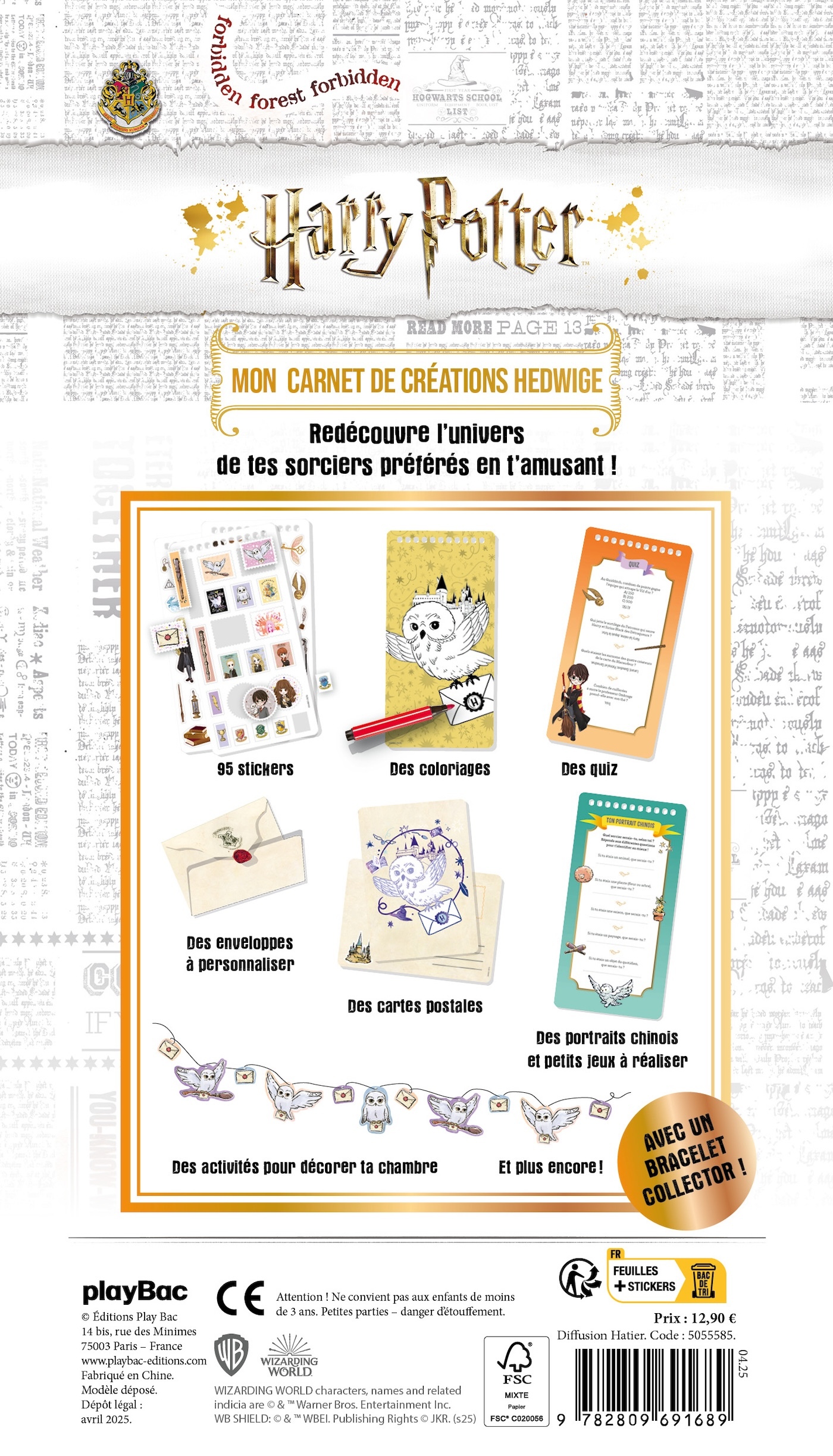 Harry Potter - Mon carnet de créations Hedwige -  PLAYBAC EDITIONS - PLAY BAC