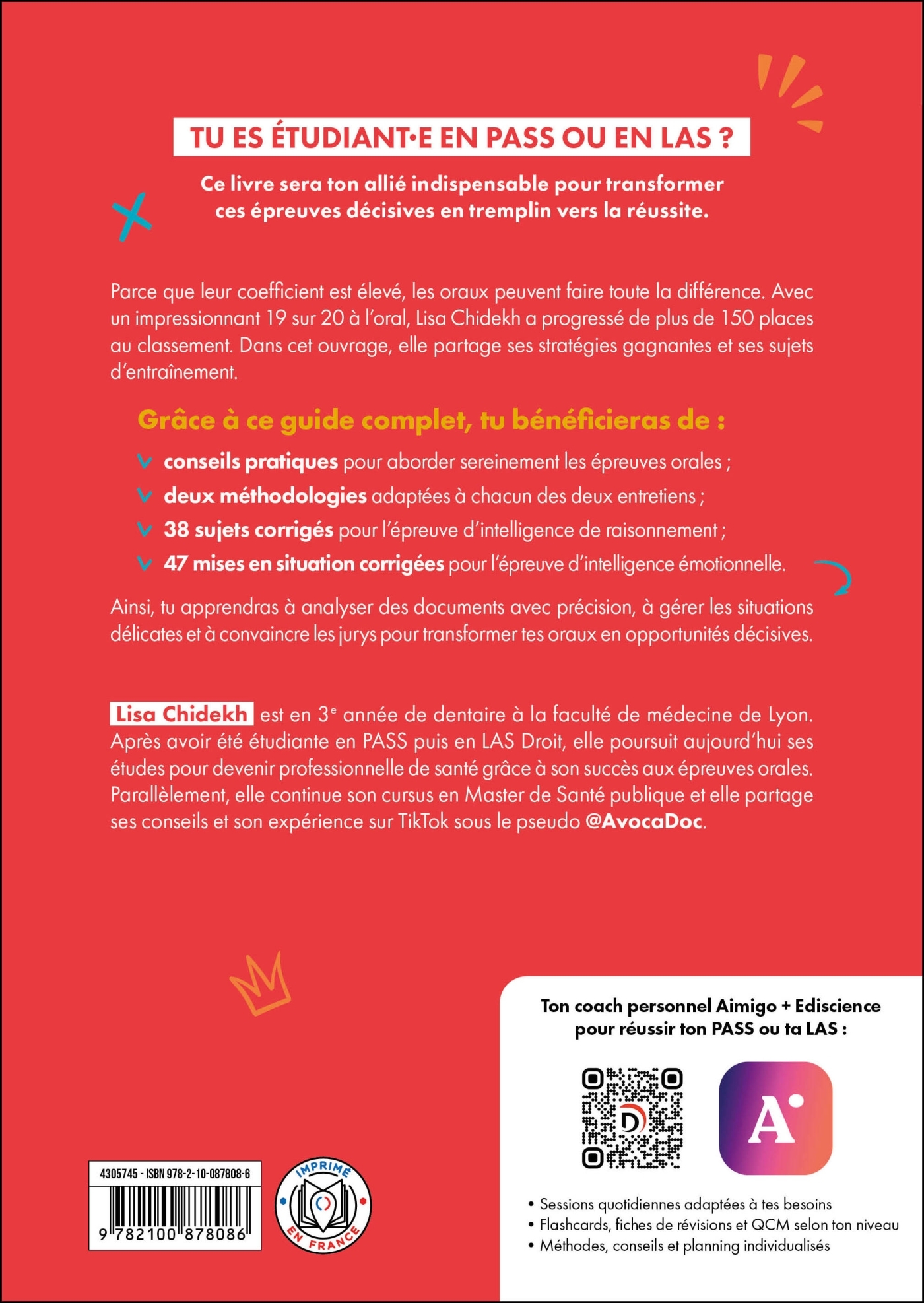 Ton guide pour réussir les oraux de médecine - PASS et LAS 2025-2026 - CHIDEKH LISA - EDISCIENCE