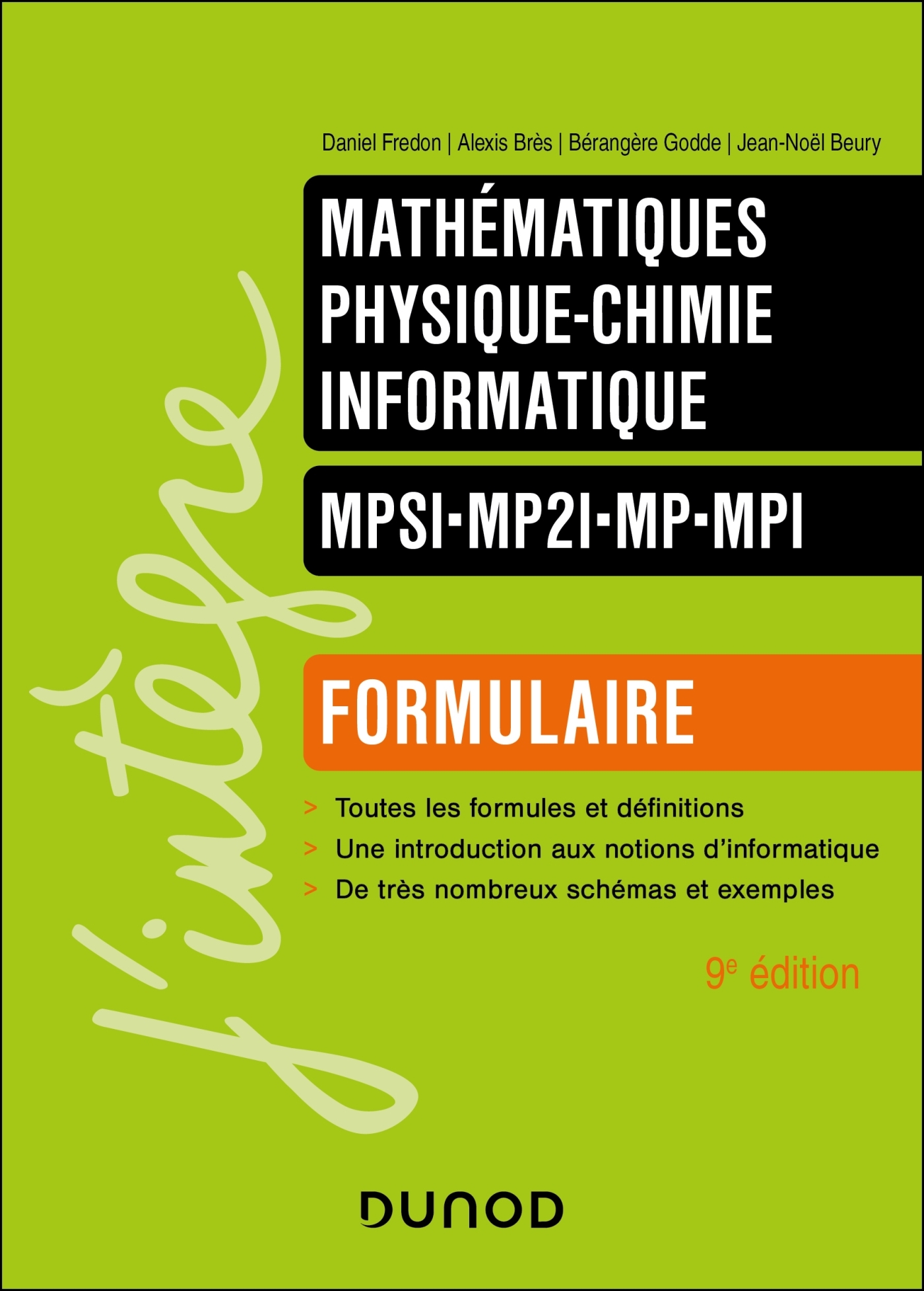 Formulaire MPSI-MP2I-MP-MPI - 9e éd. - BEURY JEAN-NOEL - DUNOD
