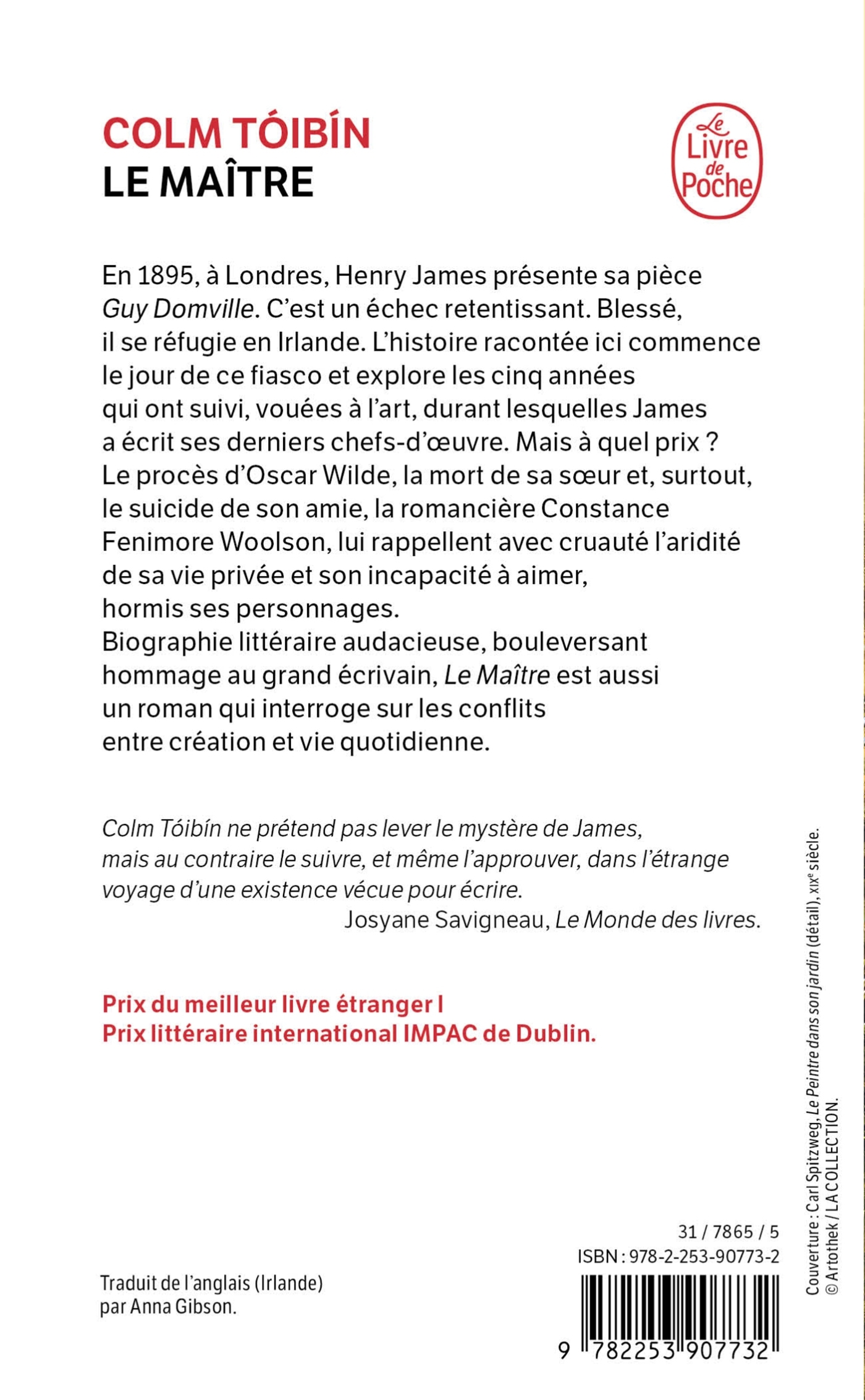 Le Maître - Colm Tóibín - LGF