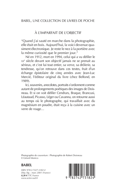 À l'imparfait de l'objectif - Robert Doisneau - ACTES SUD