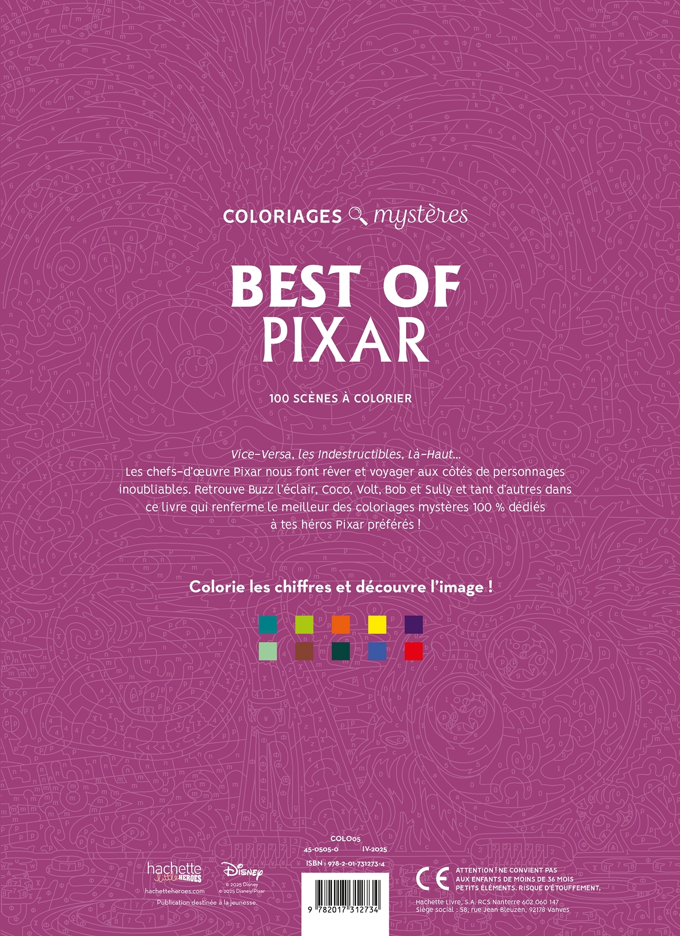 Coloriages mystères Disney - Best of Pixar -  - HACHETTE HEROES