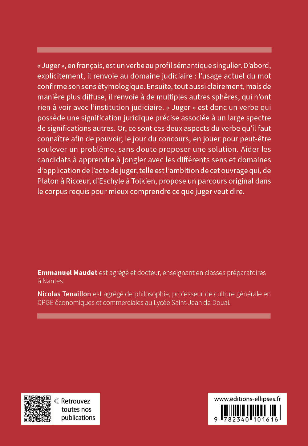 Juger. Epreuve de culture générale. Prépas commerciales ECG 2026 - TENAILLON NICOLAS - ELLIPSES