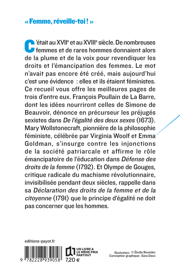 Féministes - François Poullain de La Barre, Mary Wollstonecraft, Olympe de Gouges - PAYOT