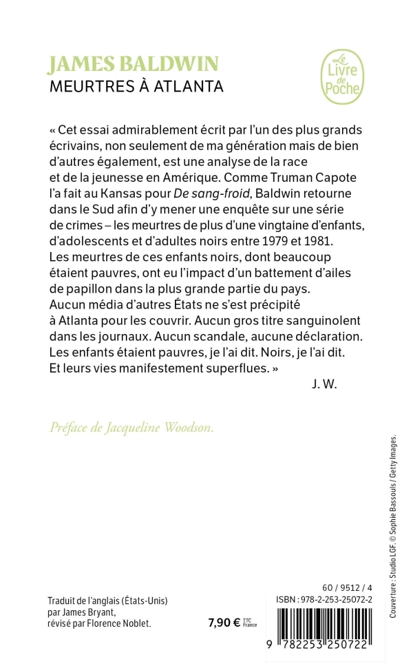 Meurtres à Atlanta - James BALDWIN - LGF