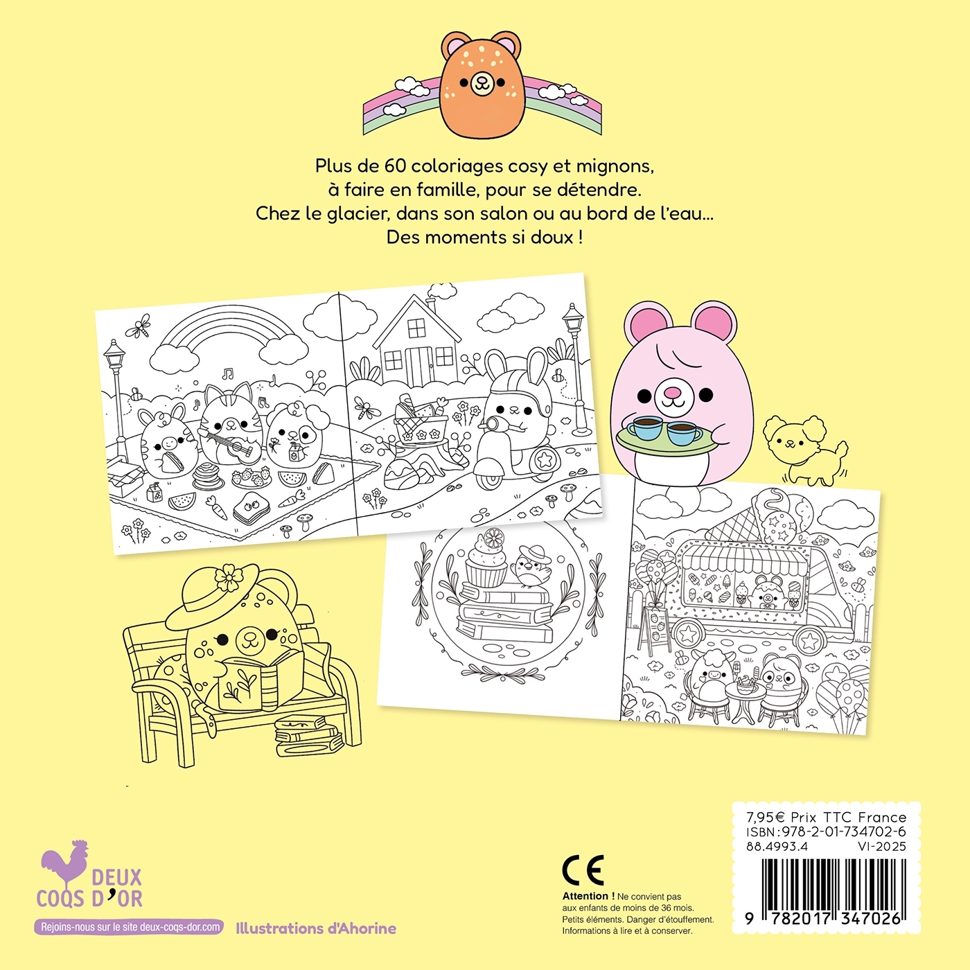 Coloriages mes petits amis - Mes moments si doux -  Ahorine - DEUX COQS D OR