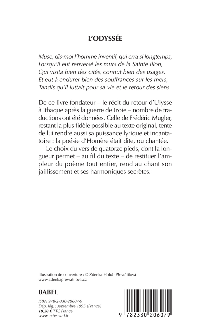 L'Odyssée -  Homère, Frédéric Mugler - ACTES SUD