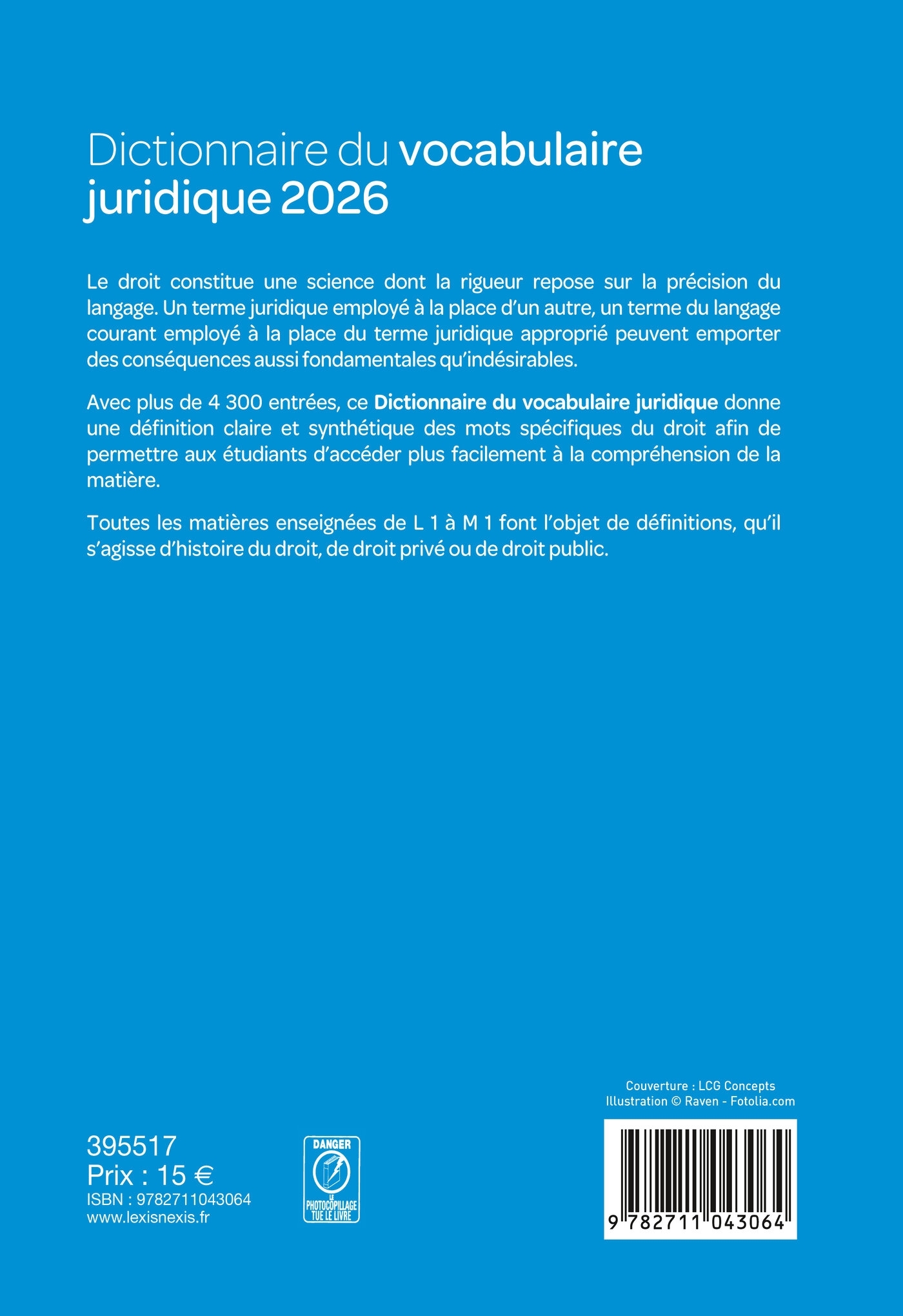 Dictionnaire du vocabulaire juridique 2026 - Rémy Cabrillac - LEXISNEXIS