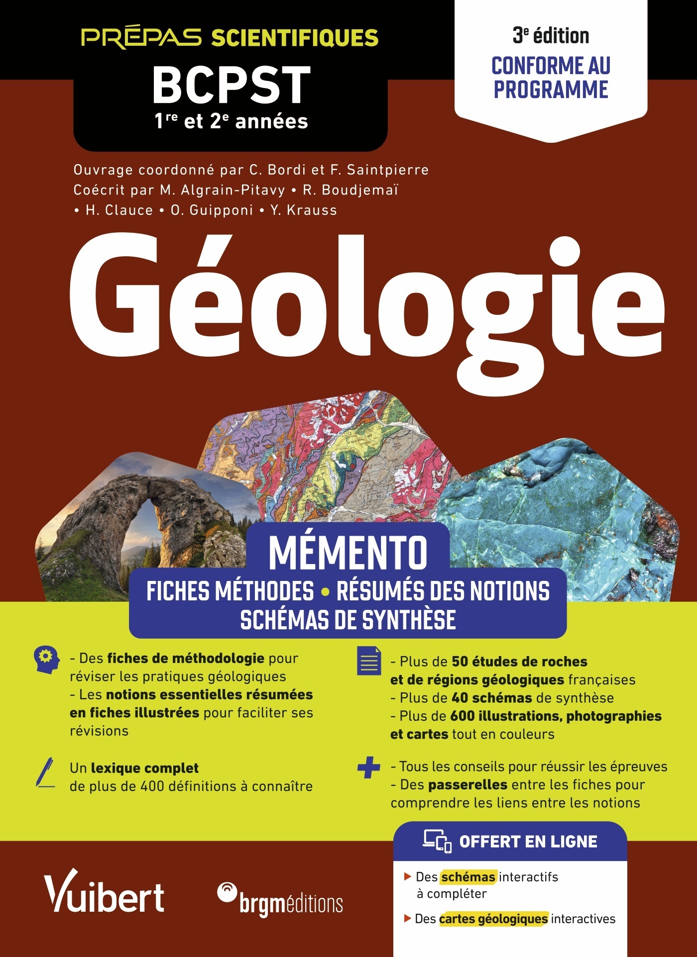 MÉMENTO GÉOLOGIE BCPST 1RE ET 2E ANNÉES – 2E ÉDITION ACTUALISÉE - Françoise Saintpierre, Cédric Bordi, Marianne Algrain Pitavy, Ryem Boudjemai, Olivier GUIPPONI, Damien Jaujard, Marianne Algrain - VUIBERT