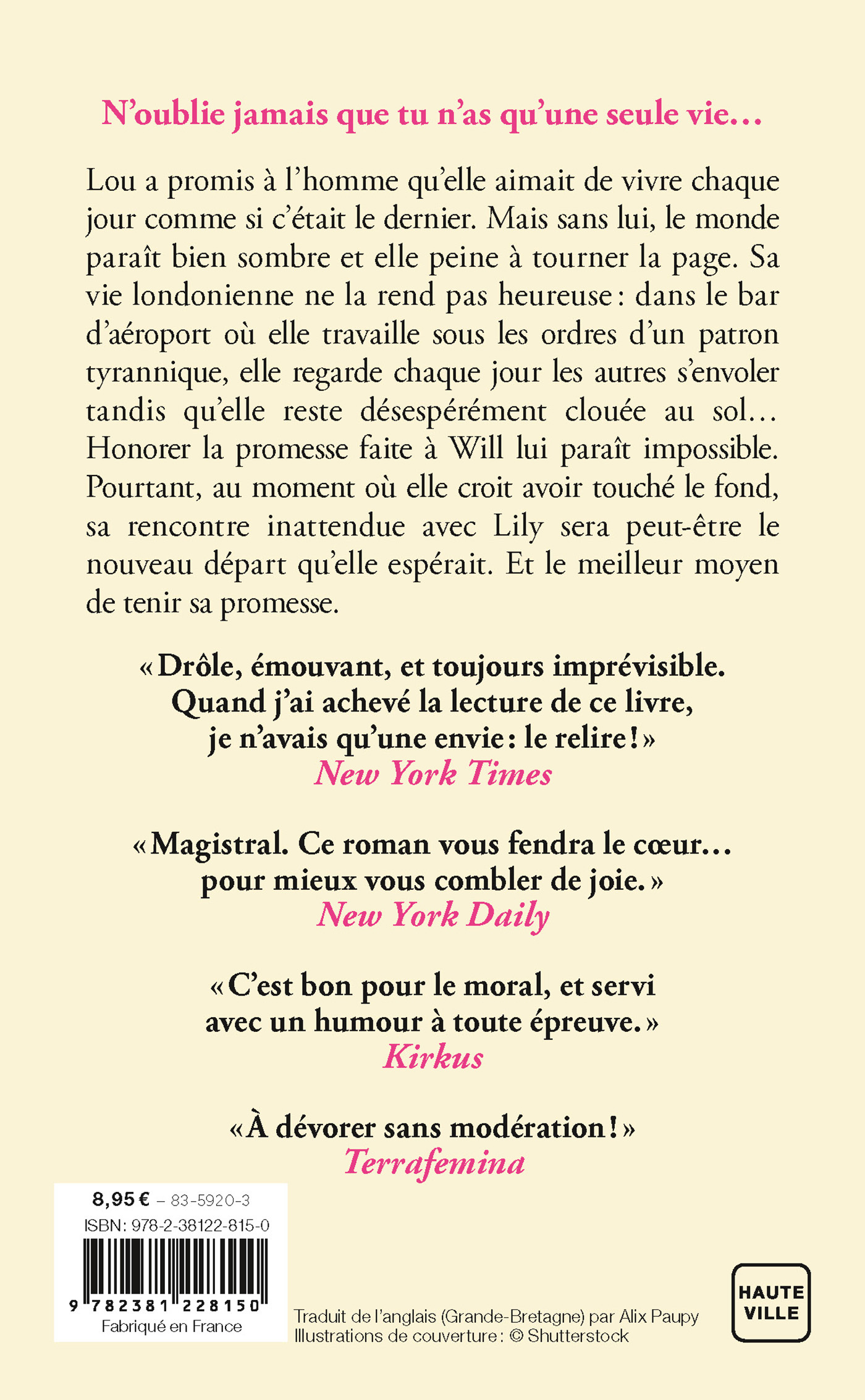 APRÈS TOI - Jojo Moyes, Alix Paupy - HAUTEVILLE