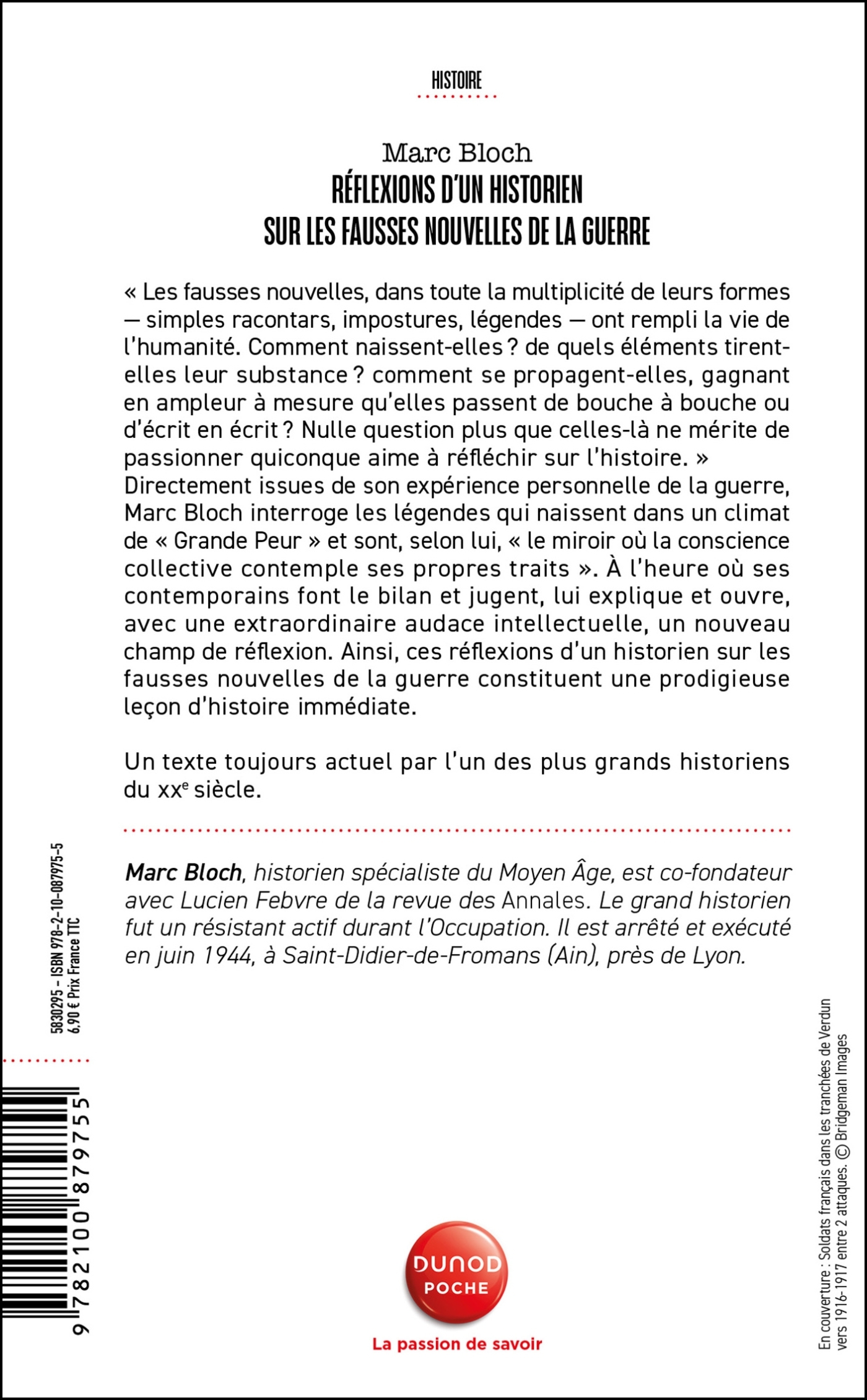 Réflexions d'un historien sur les fausses nouvelles de la guerre - Marc Bloch - DUNOD