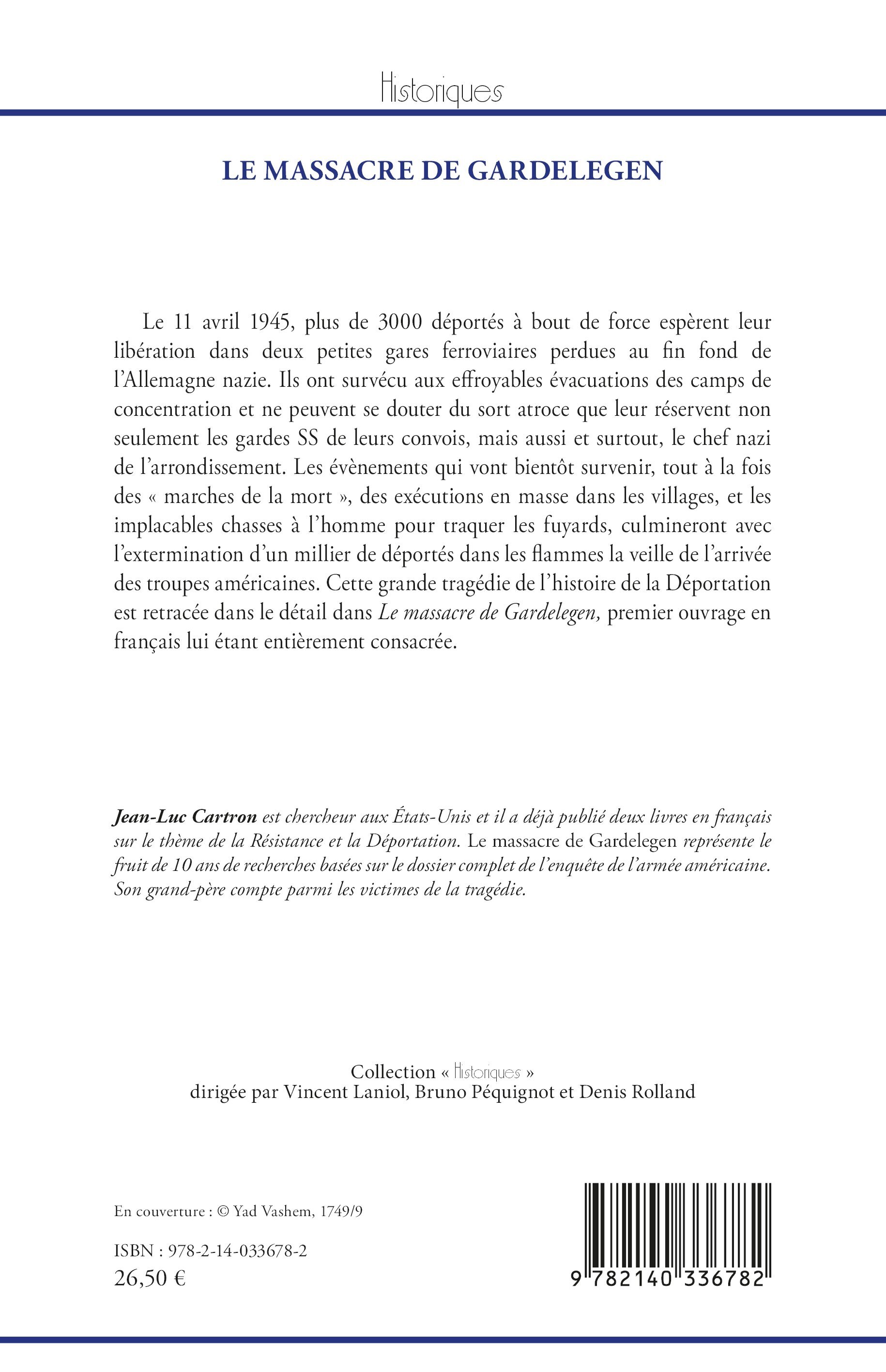 Le massacre de Gardelegen - Jean-Luc Cartron - L'HARMATTAN