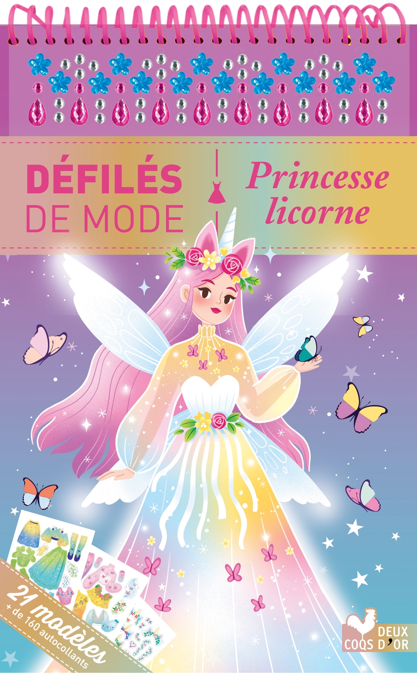 Princesse licorne - bloc à spirale - Ophélie Ortal - DEUX COQS D OR