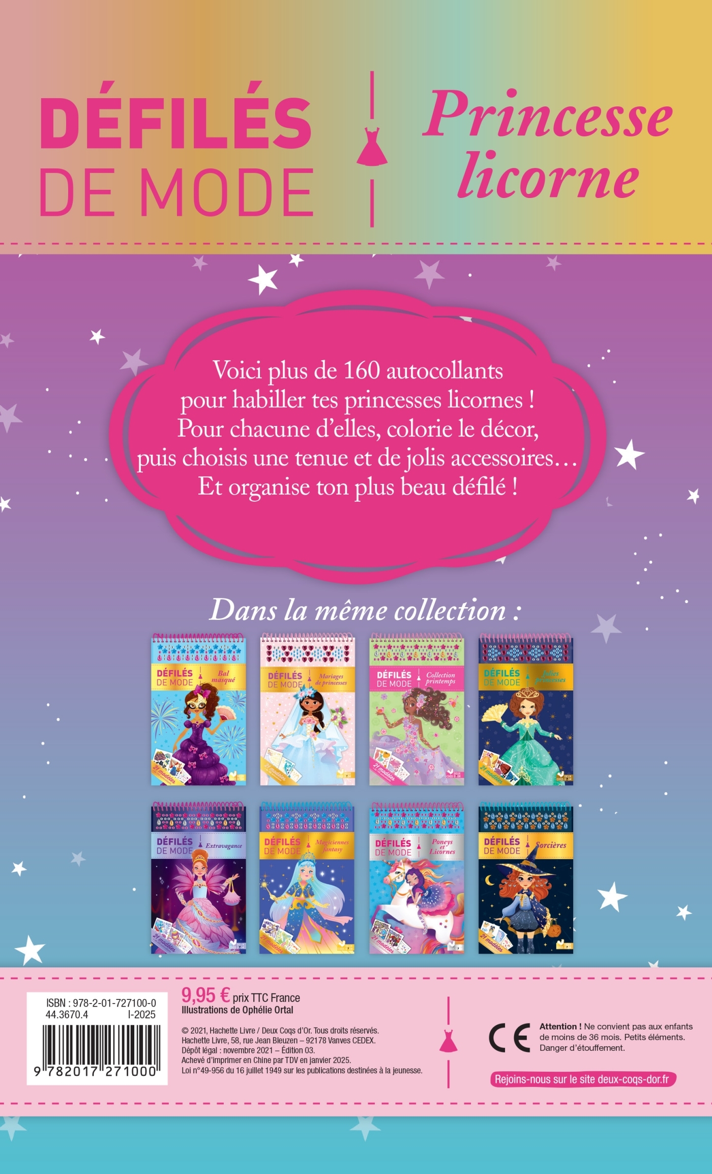 Princesse licorne - bloc à spirale - Ophélie Ortal - DEUX COQS D OR