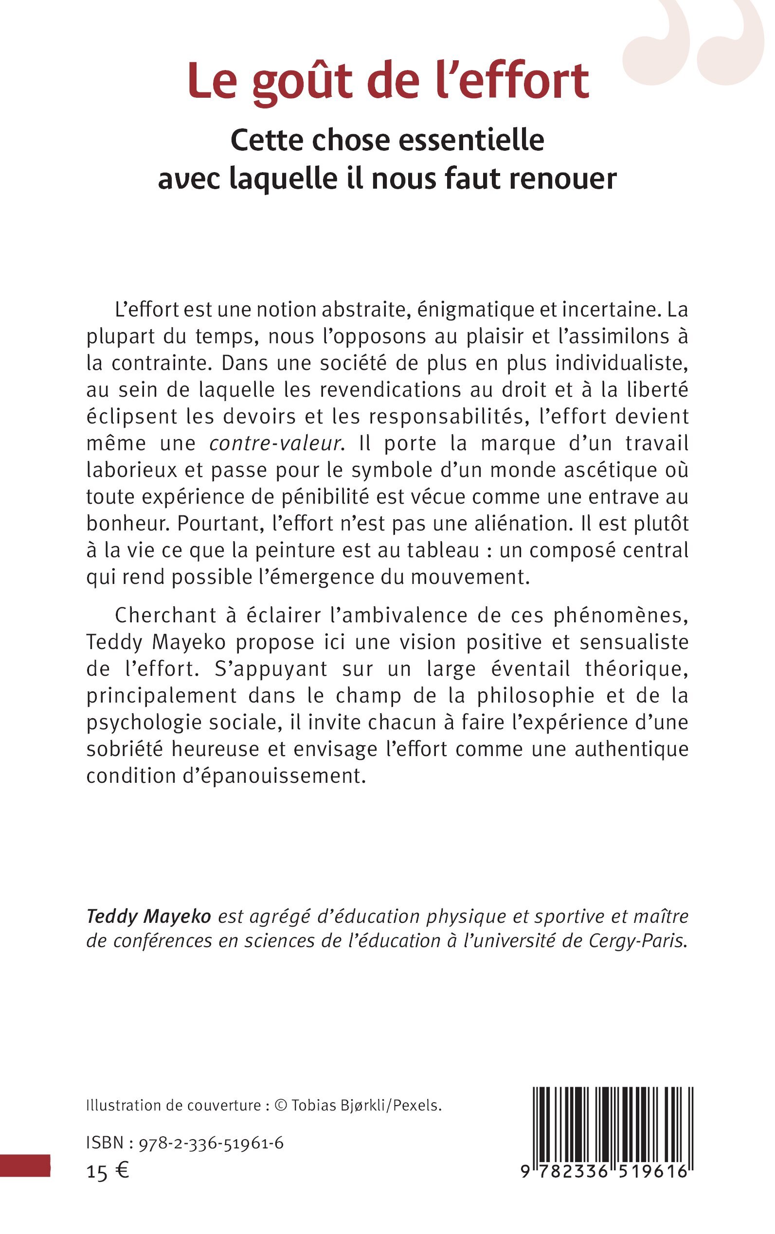 Le goût de l’effort - Teddy Mayeko - L'HARMATTAN