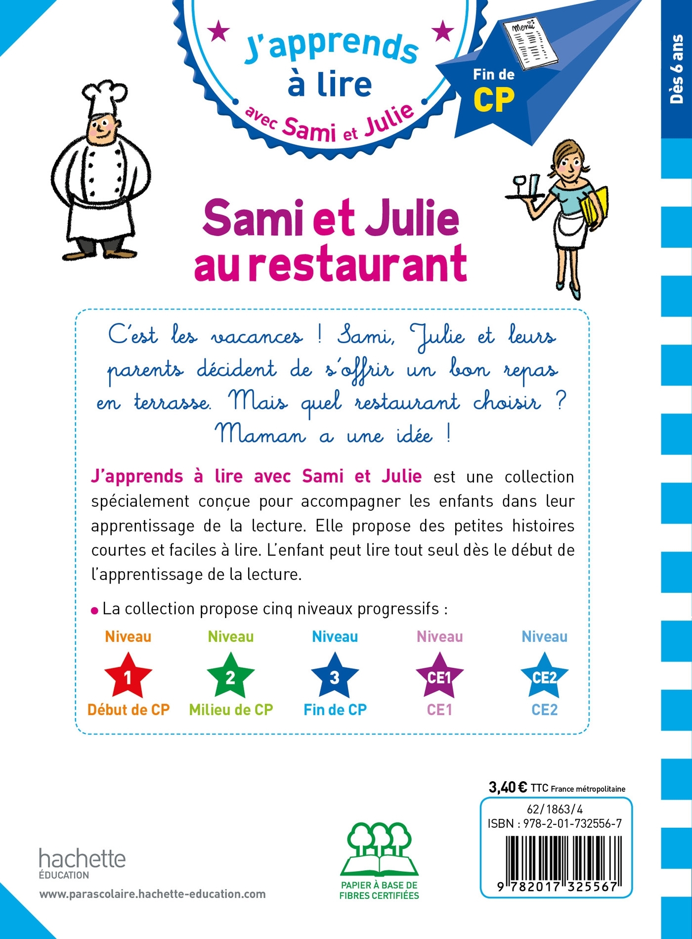 Sami et Julie CP niveau 3 - Sami et Julie au restaurant - Marion Fallot, Thérèse Bonté - HACHETTE EDUC