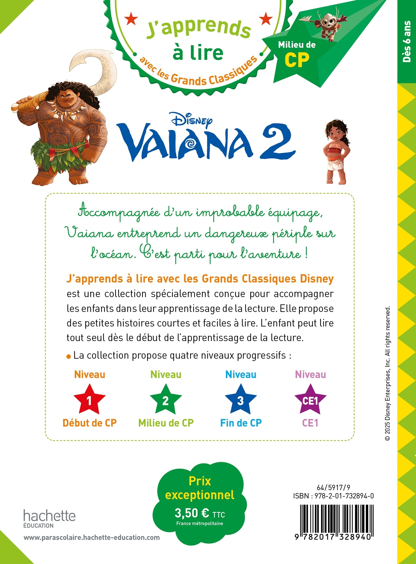 Disney - Vaiana 2, CP Niveau 2 - Clara Morena-Beuken - HACHETTE EDUC