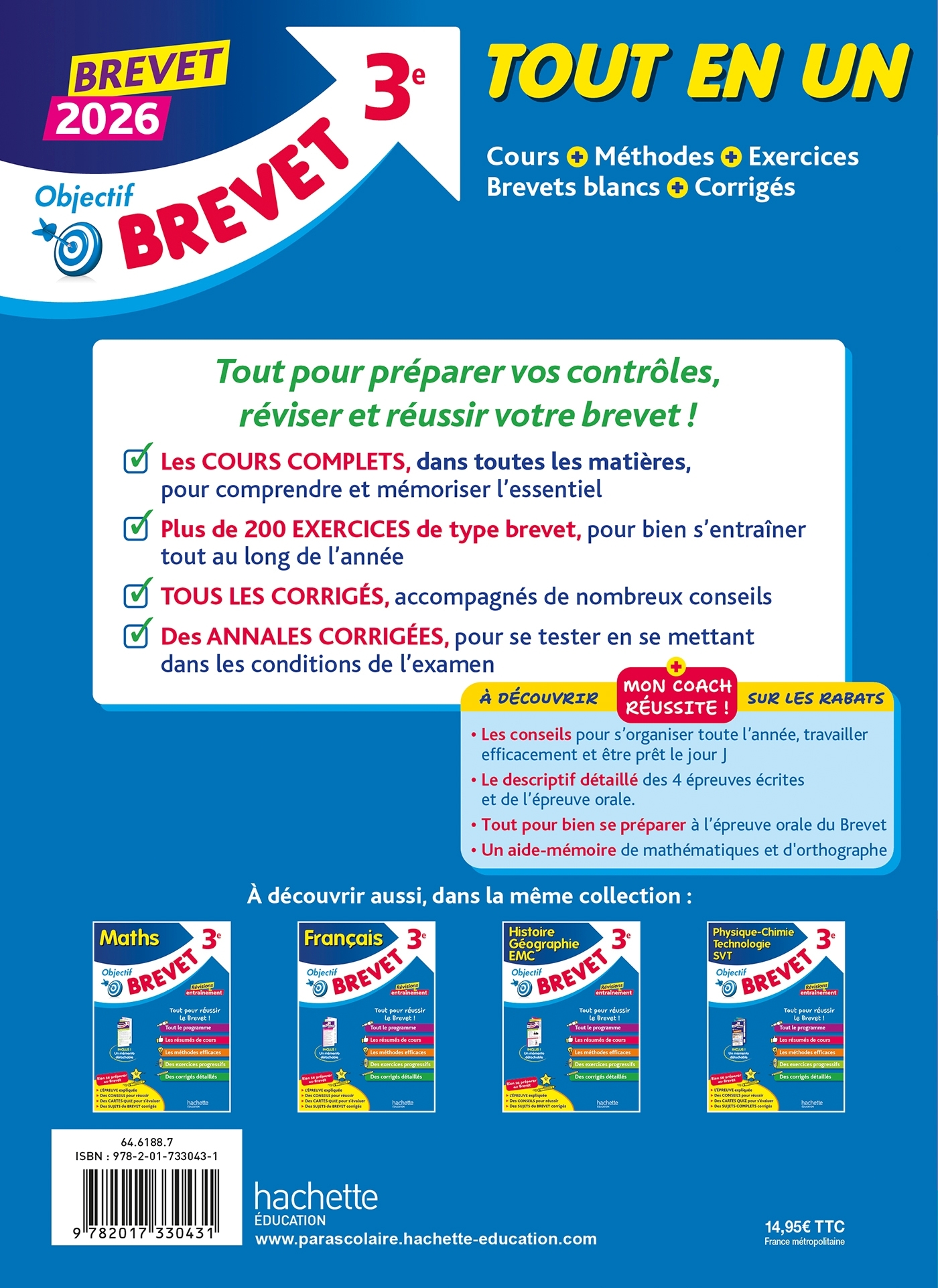 Objectif Brevet - Tout-en-un 2026 - Philippe Rousseau, Isabelle Lisle, Laurent Bonnet, Sébastien Dessaint, Fabienne Ottevaere, Brigitte Réauté, Michèle Laskar, Christophe Saïsse, Malorie Gorillot - HACHETTE EDUC
