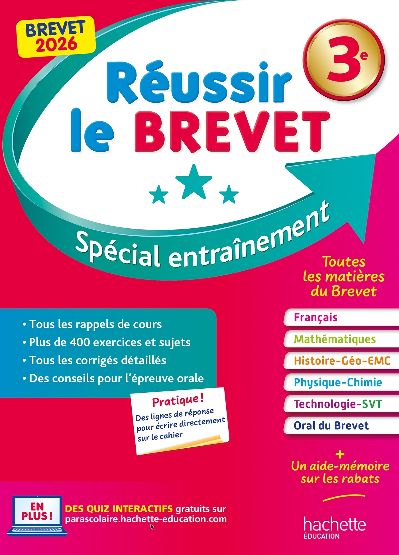 Réussir le Brevet 2026 - Isabelle Lisle, Philippe Rousseau, Laurent Bonnet, Sébastien Dessaint, Fabienne Ottevaere, Malorie Gorillot, Brigitte Réauté, Michèle Laskar, Christophe Saïsse - HACHETTE EDUC