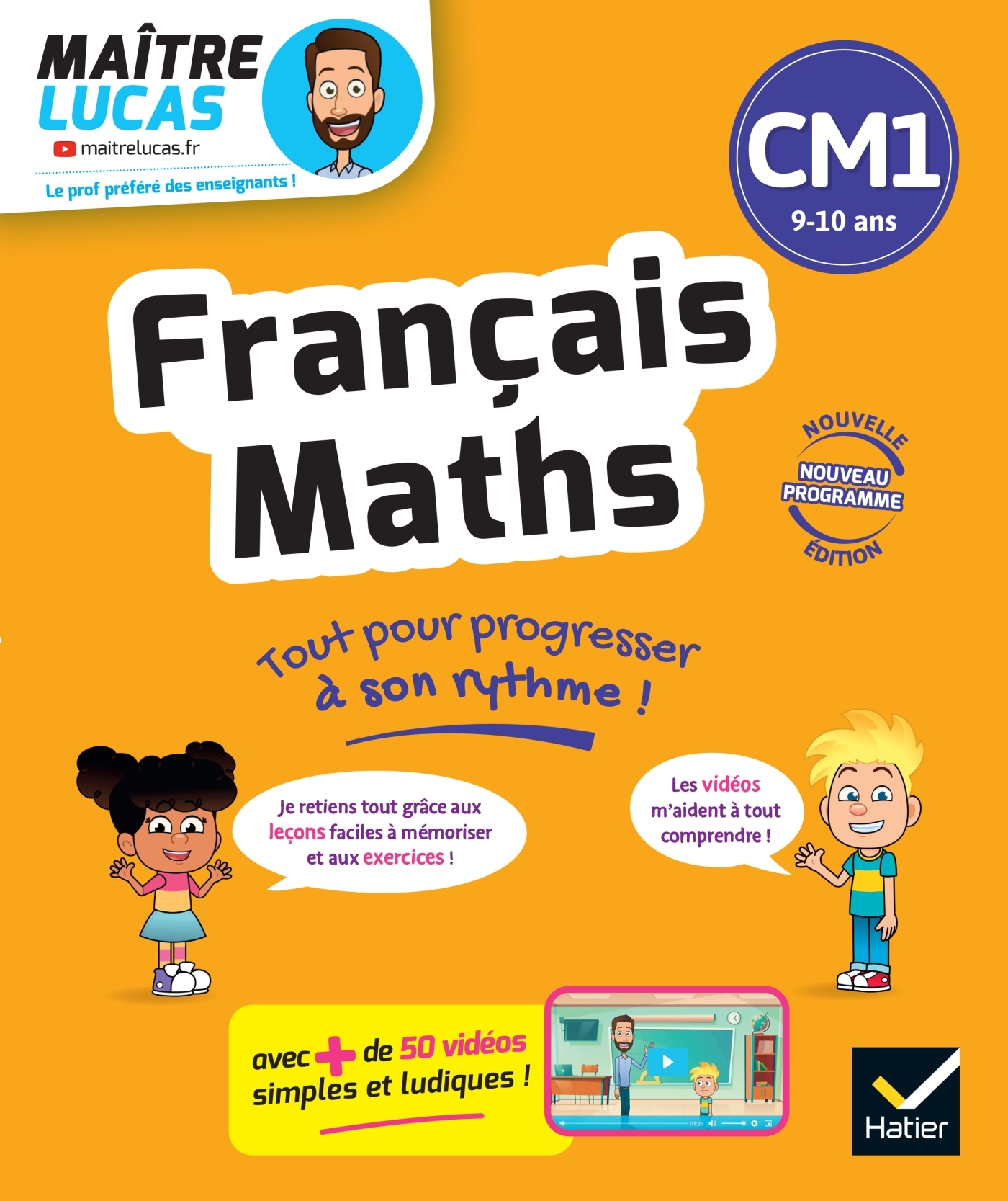 Français et Maths CM1  - Nouveau programme - Cahier de soutien avec des vidéos - Isabelle Chavigny - HATIER