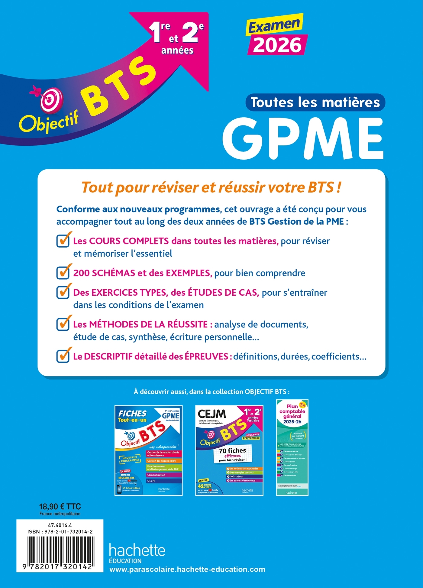 Objectif BTS GPME (1re et 2e années) - Toutes les épreuves, examen 2026 - Jacqueline Thédié, Emeline Guihal, Amaya Geronimi, Laurent Modolo, Sophie Catinaud, Bruno Bonnefous, Emilie Dhérin, Corinne Denis, David Leccia, Marc Geronimi - HACHETTE EDUC