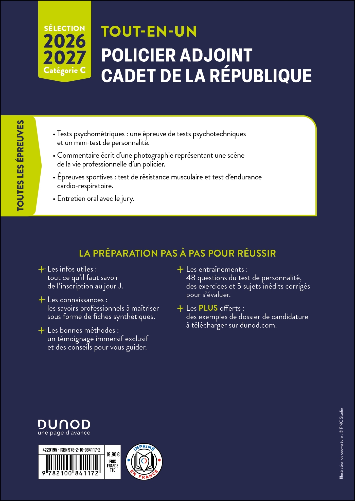 Sélection Policier adjoint et Cadet de la République - Tout-en-un - 2026-2027 - Yannick Lévêque,  , Alexis Jamey,  concours formation,  Alex - Policier Et Fier - DUNOD