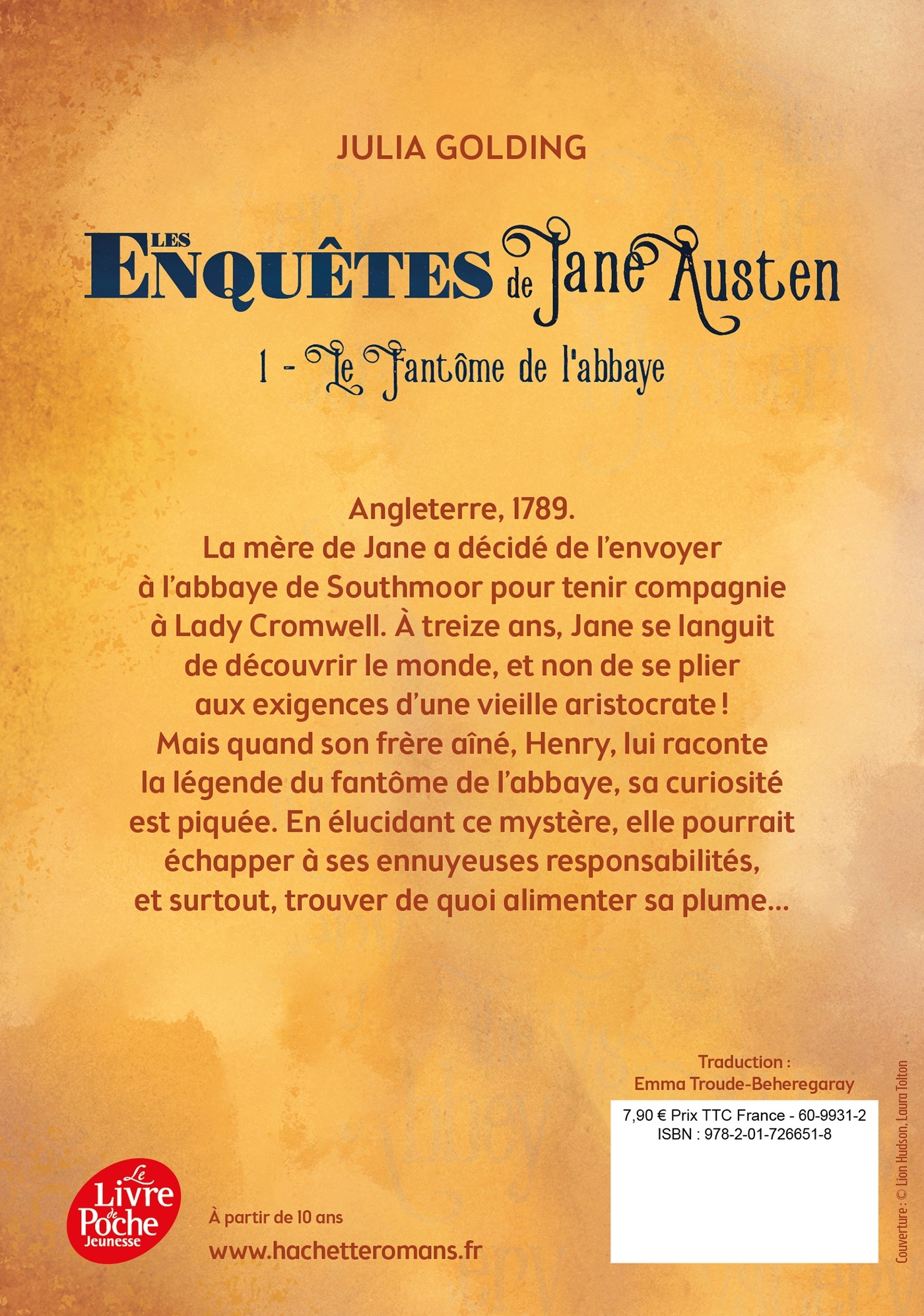 Les enquêtes de Jane Austen - Tome 1 - Julia Golding, Emma Troude-Beheregaray - POCHE JEUNESSE