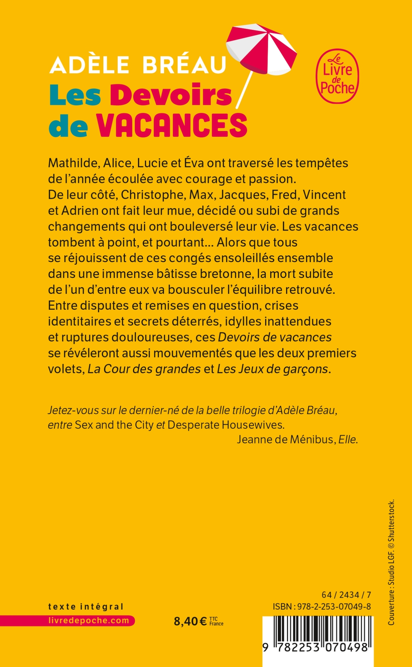 Les Devoirs de vacances - Adèle Bréau - LGF