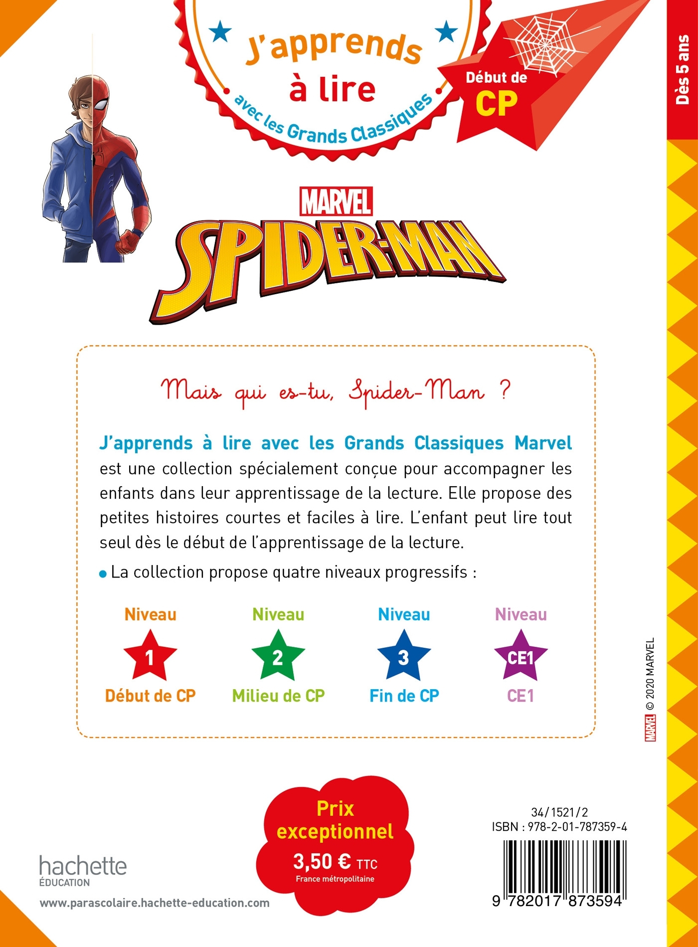 Disney - Marvel - Spider-Man CP Niveau 1 - Isabelle Albertin - HACHETTE EDUC