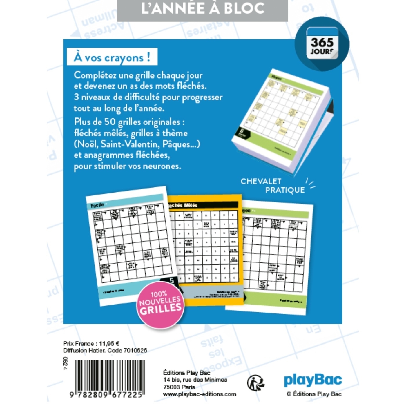 Calendrier Mots fléchés en 365 jours - Année à Bloc -   - PLAY BAC