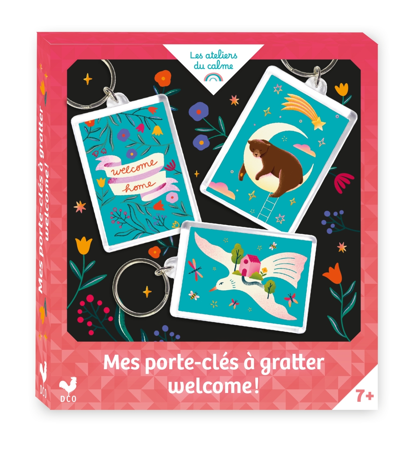 MES PORTE-CLÉS À GRATTER WELCOME ! MINI BOÎTE AVEC ACCESSOIRES -  - DEUX COQS D OR