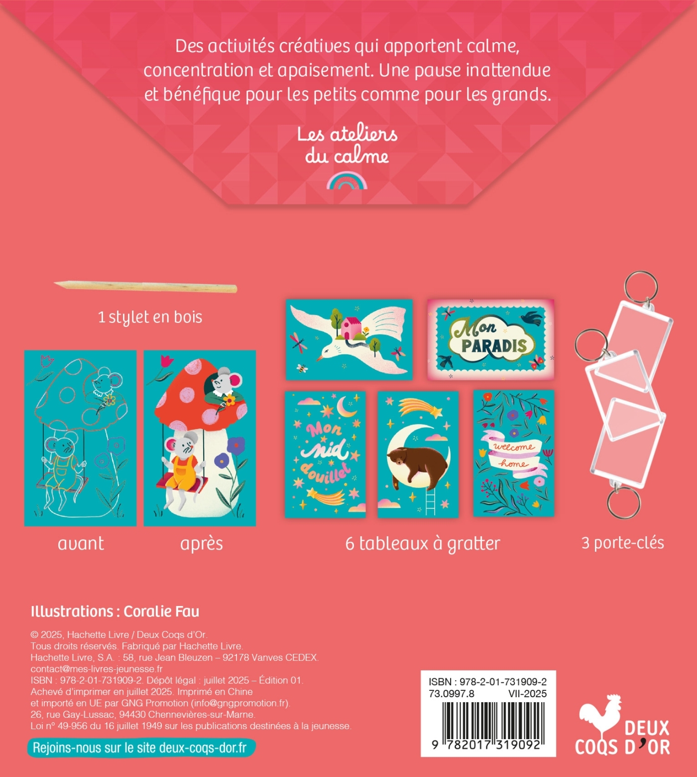 MES PORTE-CLÉS À GRATTER WELCOME ! MINI BOÎTE AVEC ACCESSOIRES -  - DEUX COQS D OR