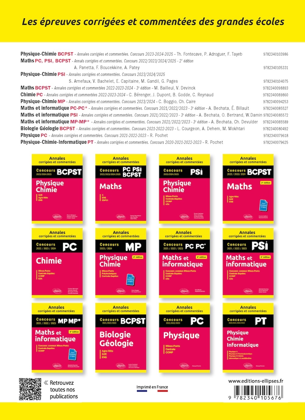 INFORMATIQUE. MP. MPI. PC. PSI. ANNALES CORRIGÉES ET COMMENTÉES. CONCOURS 2023/2024/2025 - Maxime Berger - ELLIPSES