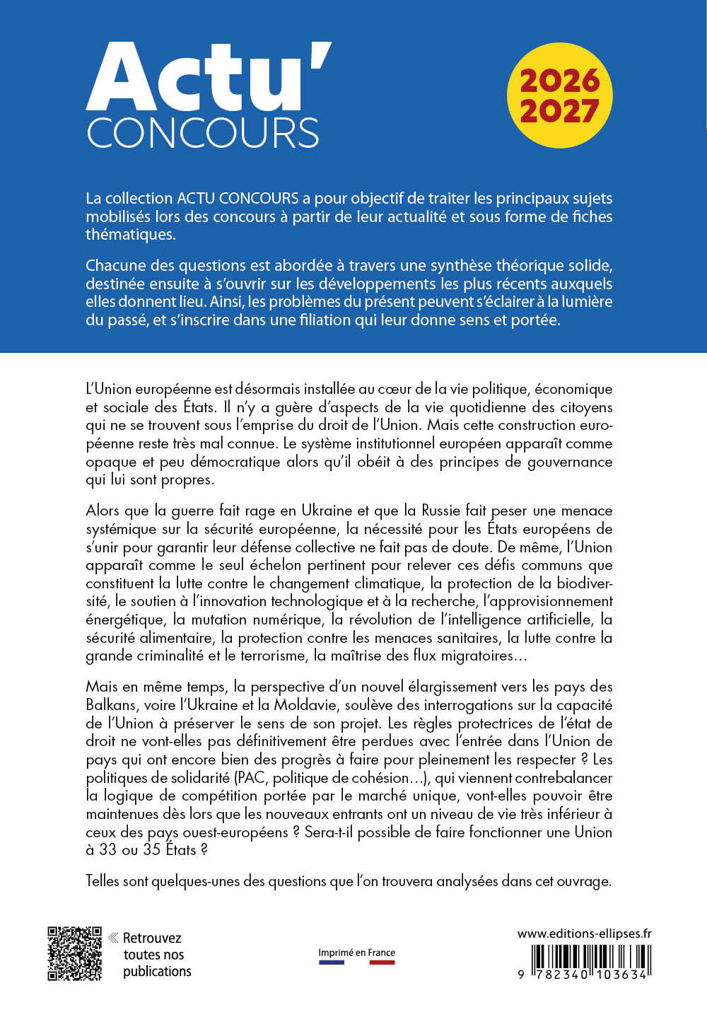 Questions européennes - Christophe Lescot, Julien Sorin - ELLIPSES