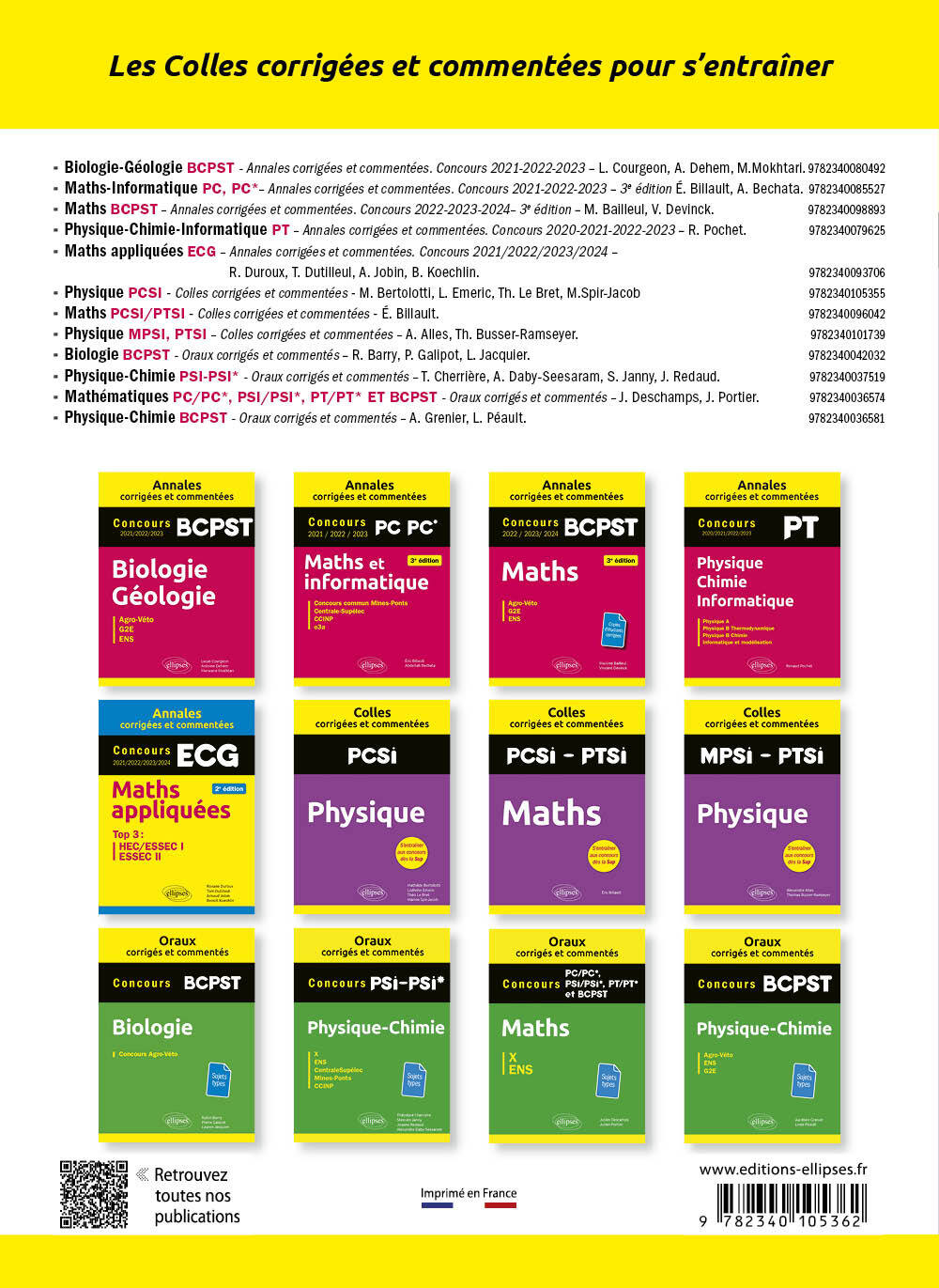 Chimie. PCSI. Colles corrigées et commentées - Mathilde Bertolotti, Ludivine Emeric, Théo Le Bret, Marion Spir-Jacob - ELLIPSES