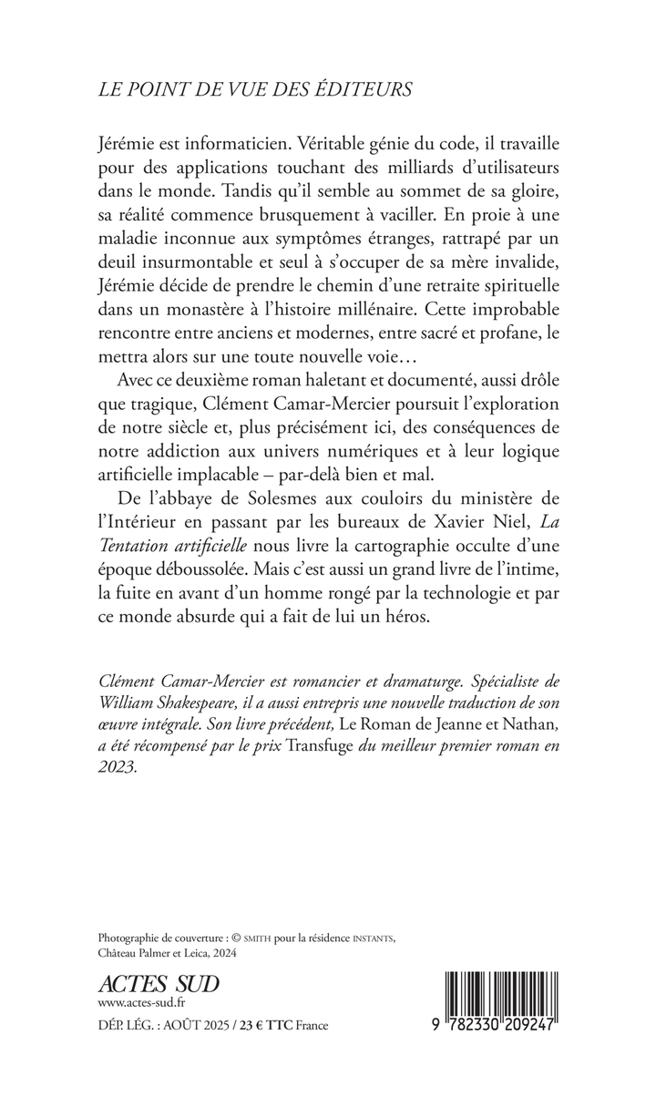 La Tentation artificielle - Clément Camar-Mercier - ACTES SUD