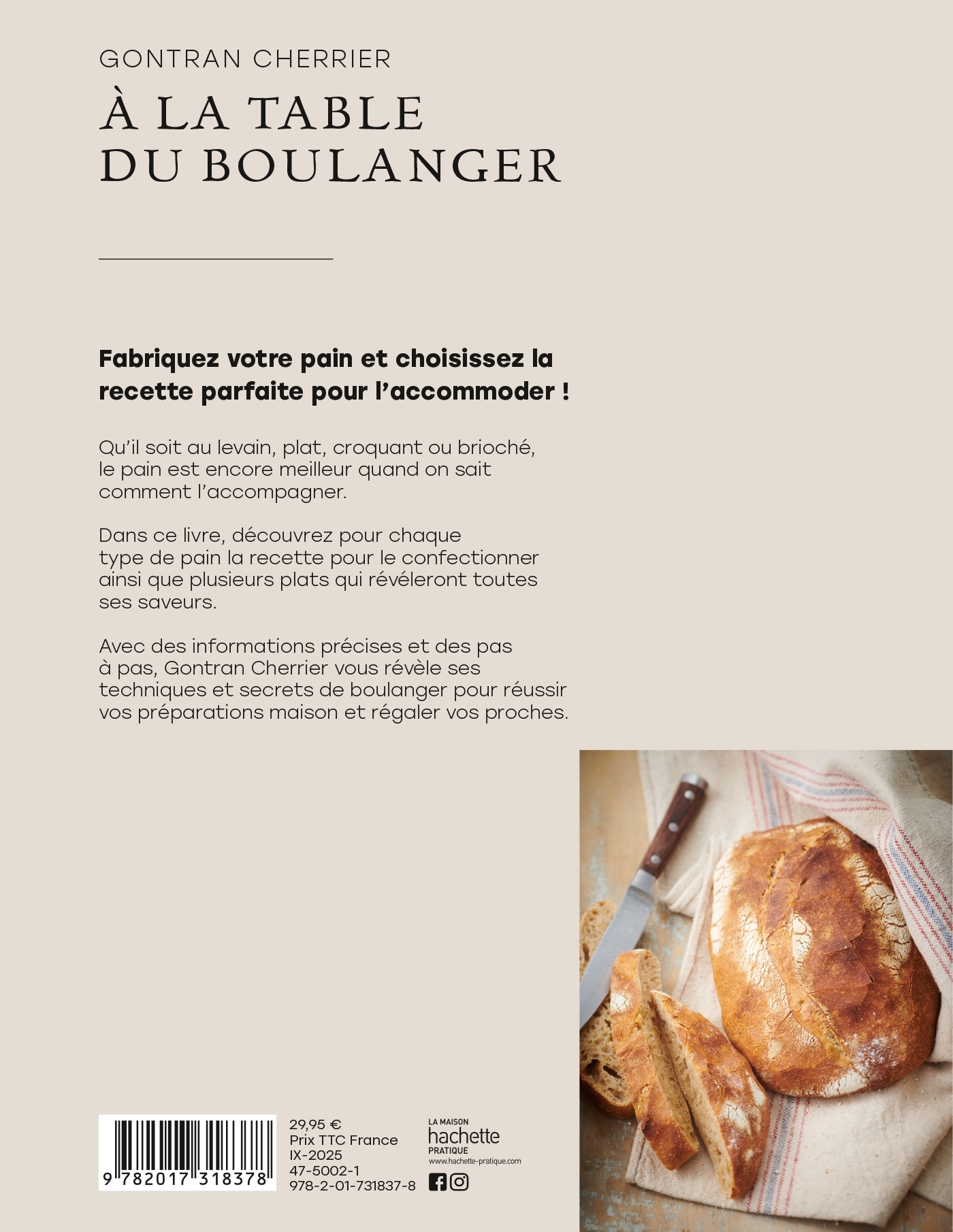 A la table du boulanger - Gontran Cherrier - HACHETTE PRAT